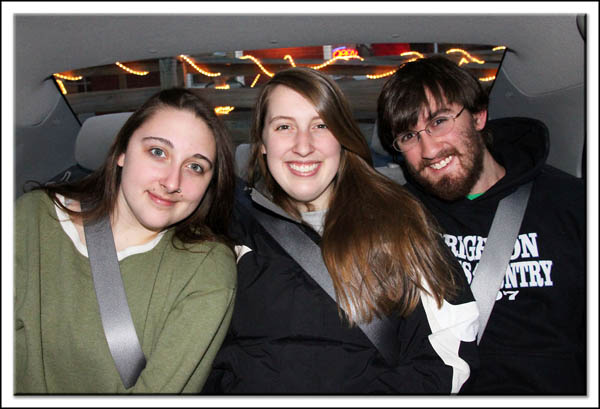 My kids in the back seat